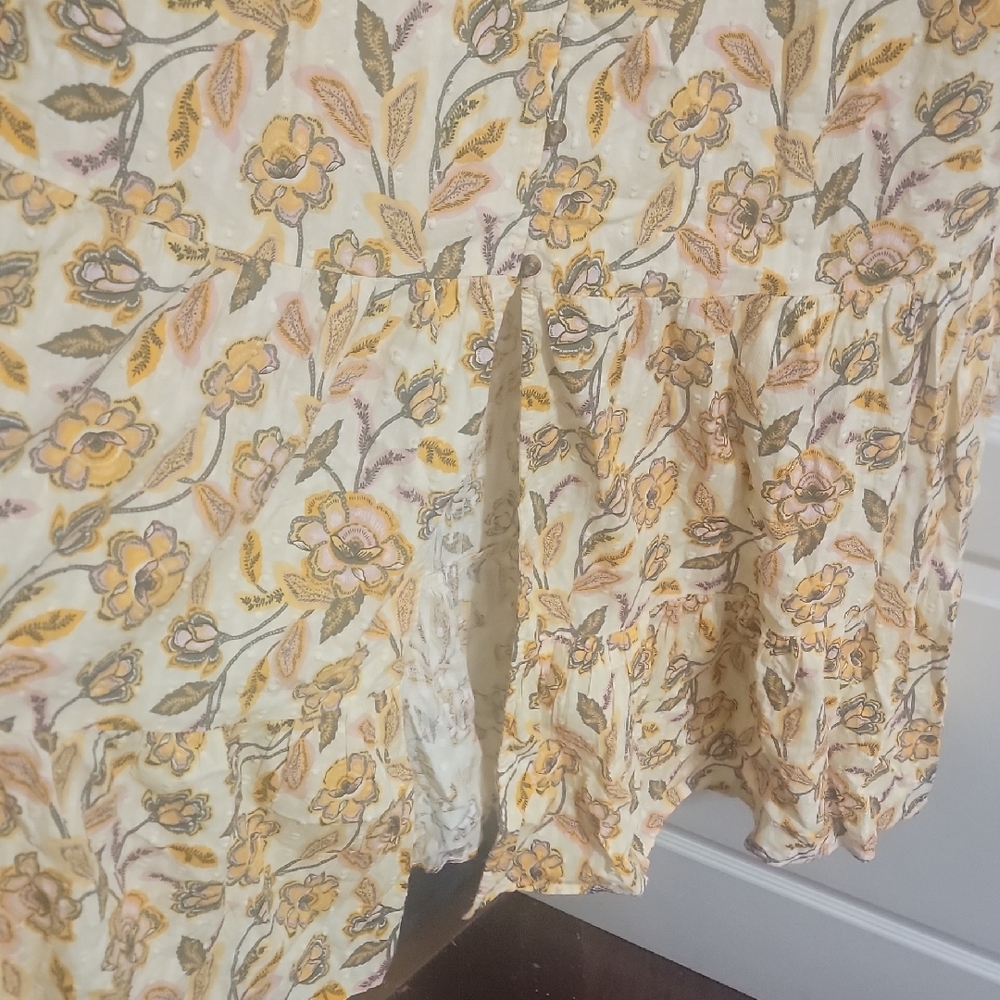 Sonoma Cream and Tan Floral Maxi Dress - Picture 4 of 5